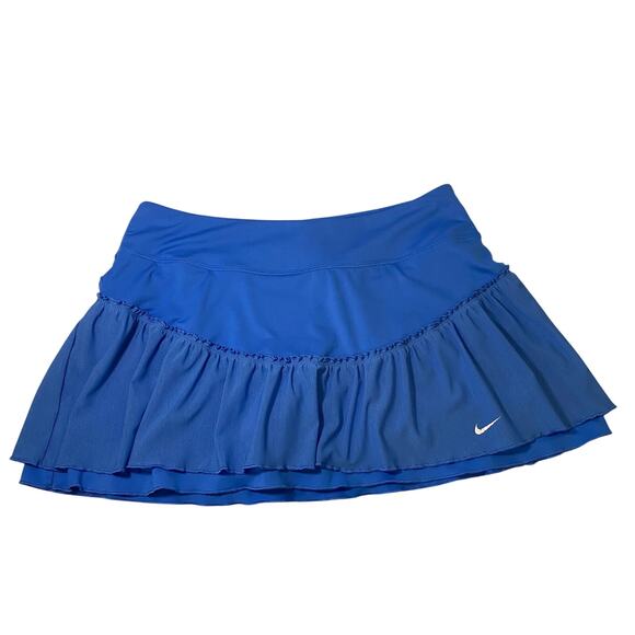 Nike Dri-FIT Blue Ruffle Tennis Skirt Women’s Medium - Picture 1 of 7